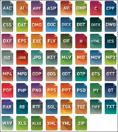 無料で商用利用可能なフラットデザインのベクター形式アイコンセット File Type Icons Gigazine