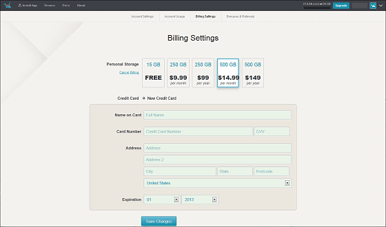 bitcasa login