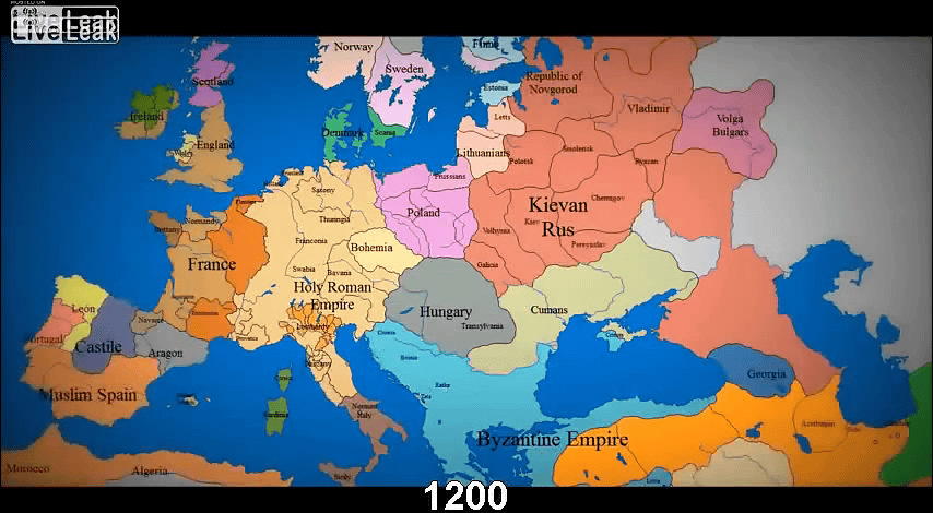 3分でわかるヨーロッパ大陸の約1000年の歴史の遷移 - GIGAZINE