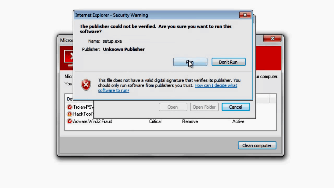 有名動画サイトでMicrosoftを装った偽のウイルス警告が表示される - GIGAZINE