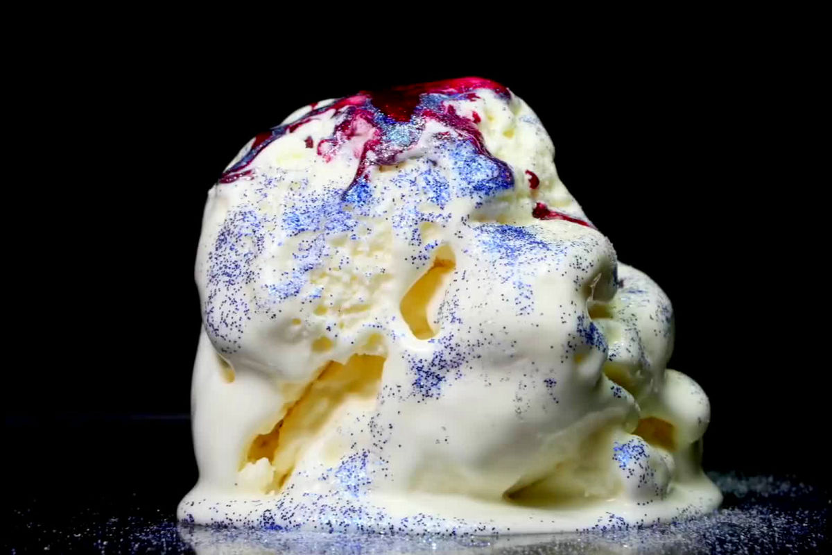 The time lapse of melting out ice cream is completely art - 