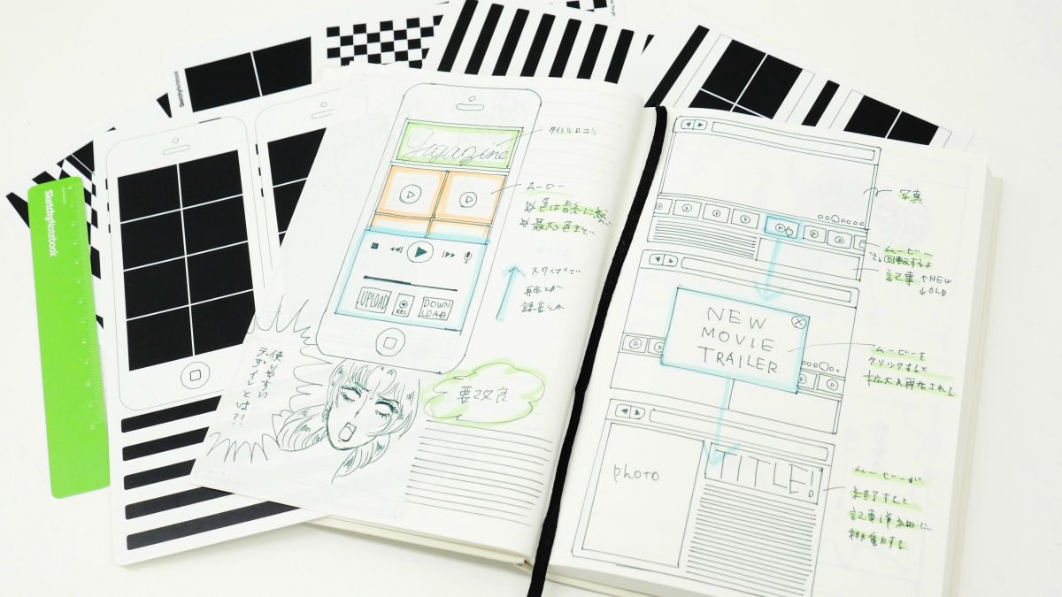 方眼紙 罫線 ウェブデザイン用など全12種類の使い方が可能なマルチノート Sketchynotebook Gigazine