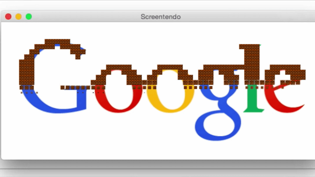 Googleロゴなどをマリオのステージに変化させてプレイまで可能にする Screentendo Gigazine