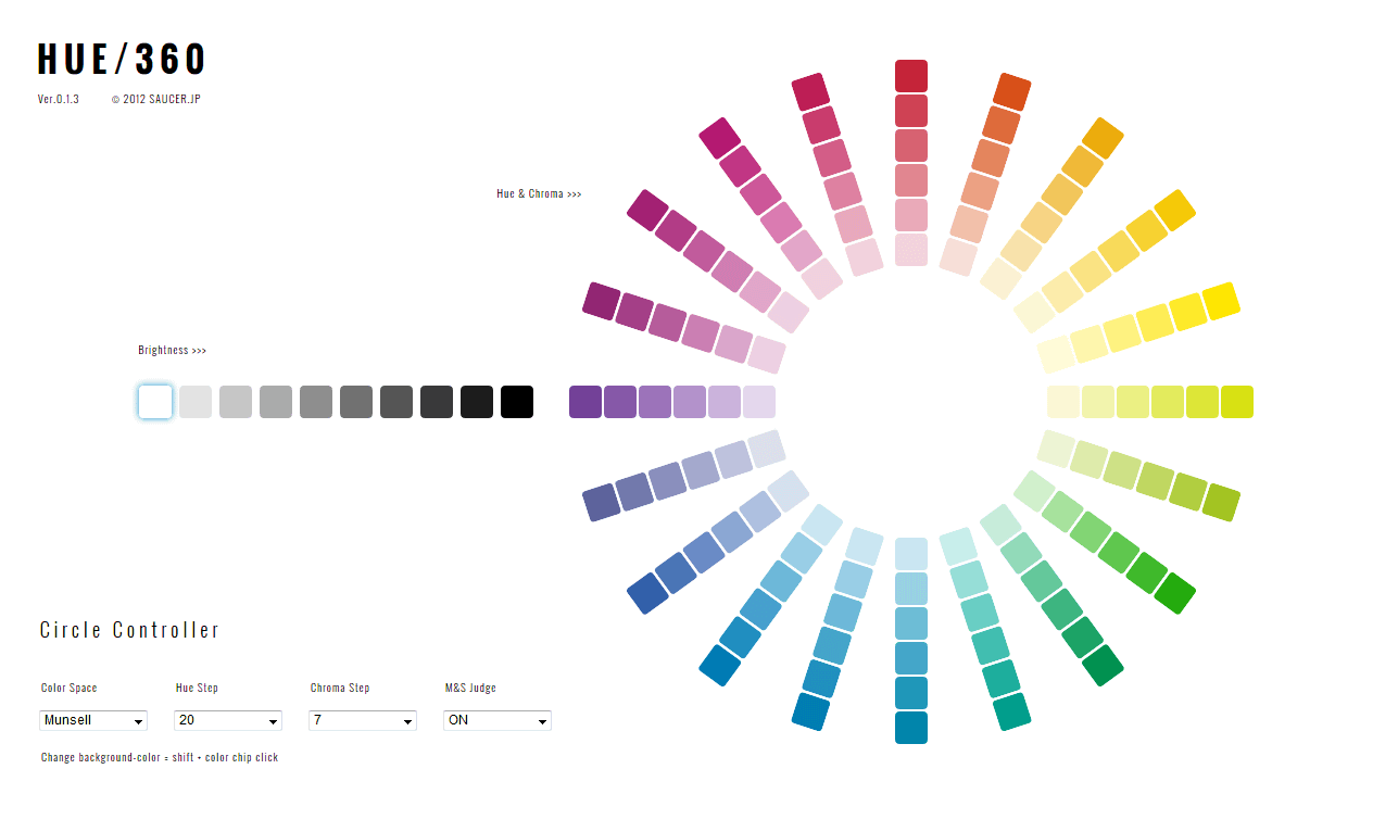 イラストやデザインに使いたい色と調和する色をクリック1つで教えてくれる Hue 360 Gigazine