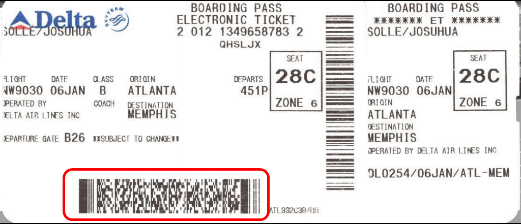 飛行機の搭乗券に印刷されたバーコードを読み取ると個人情報など意外にも多くの情報が書かれていた Gigazine