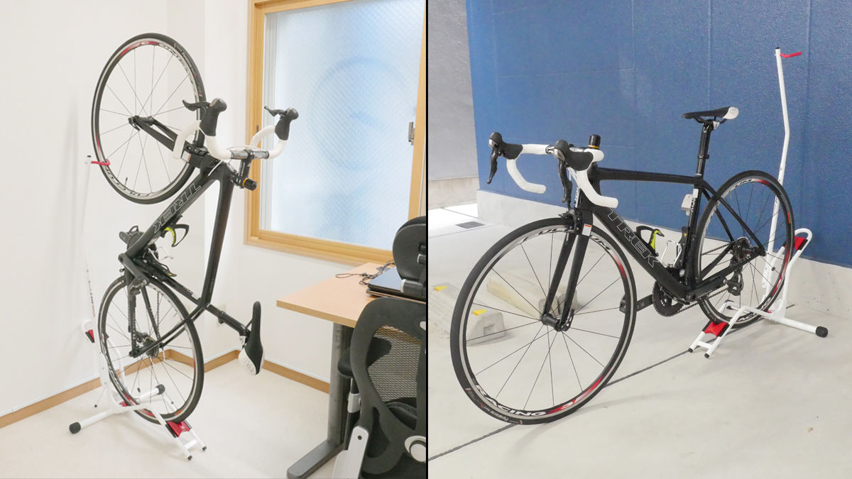 自転車をタテヨコ自在に置けるようになるミノウラの自転車スタンドを 