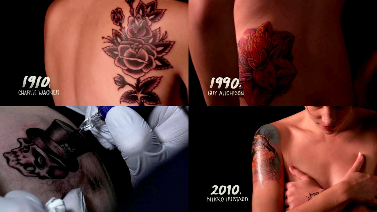 タトゥー11種類を1週間で1人の女性の体に彫ってタトゥー100年の歴史を振り返るムービー Gigazine