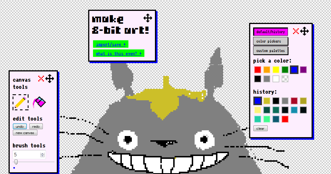 無料でファミコンのようなドット絵が簡単に作れる Make 8 Bit Art Gigazine