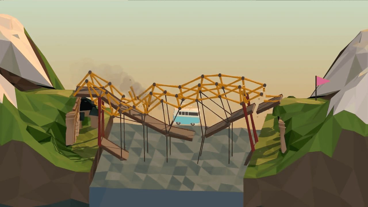 パズルのように強度 バランスに気をつけて橋を架けるゲーム Poly Bridge Gigazine