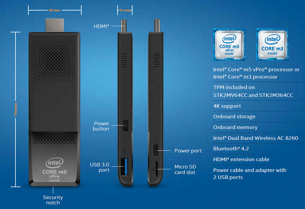 スティック型PC「Intel Compute Stick」の新型にはSkylakeのCore M版も 