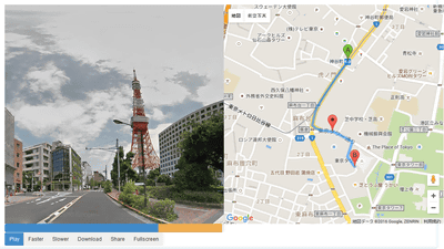 Googleストリートビューを使って目的地までの経路を一人称視点で見られる Google Maps Streetview Player Gigazine