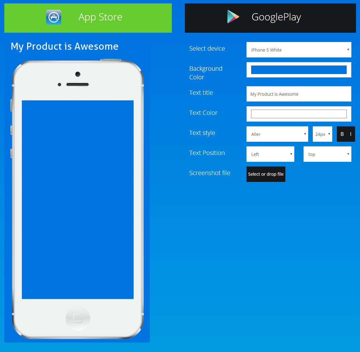 無料でapp Storeやgoogle Playにアプリを出すときのスクリーンショットをカンタンかつ派手な見た目で作成できる App Screenshot Generator Gigazine