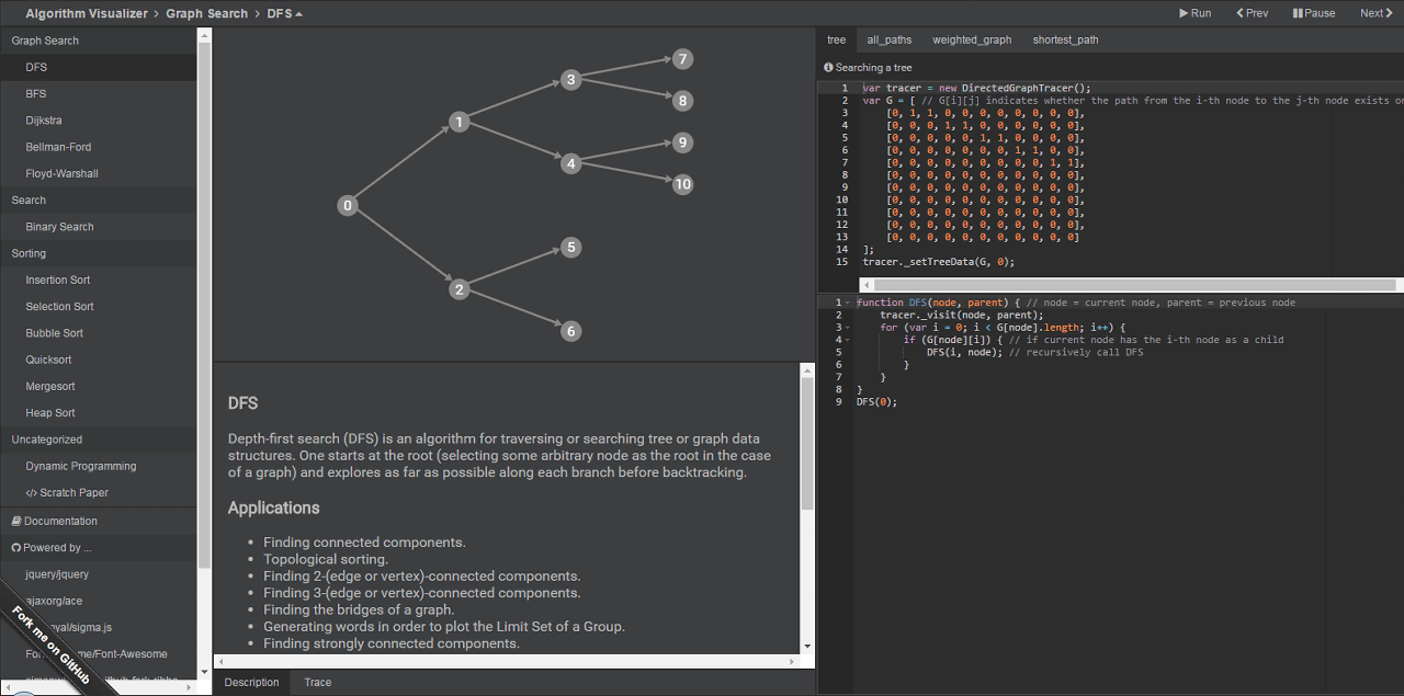 アルゴリズムをビジュアル表示できコードでも確認できるサイト Algorithm Visualizer Gigazine