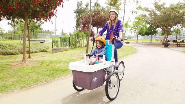 前2輪の安定設計で子どもと一緒に安心してサイクリングも楽しめる3輪 