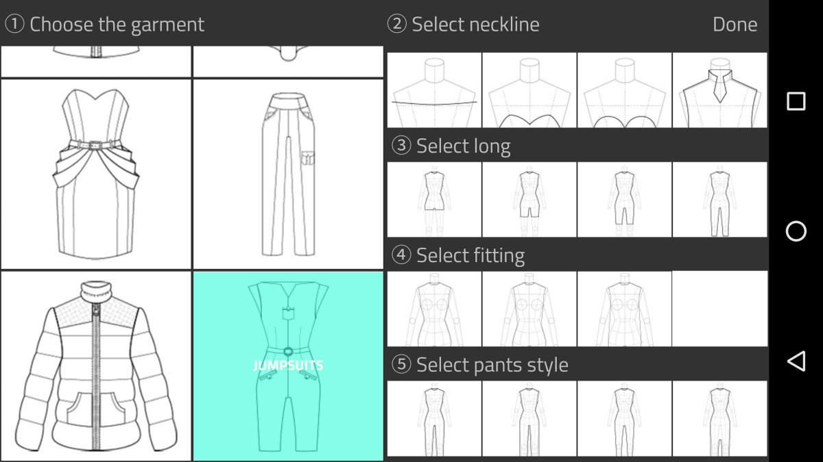 タップするだけで1000通り以上の服をデザインできて衣装のアイデアを練る時に最適な Fashion Design Flat Sketch レビュー Gigazine