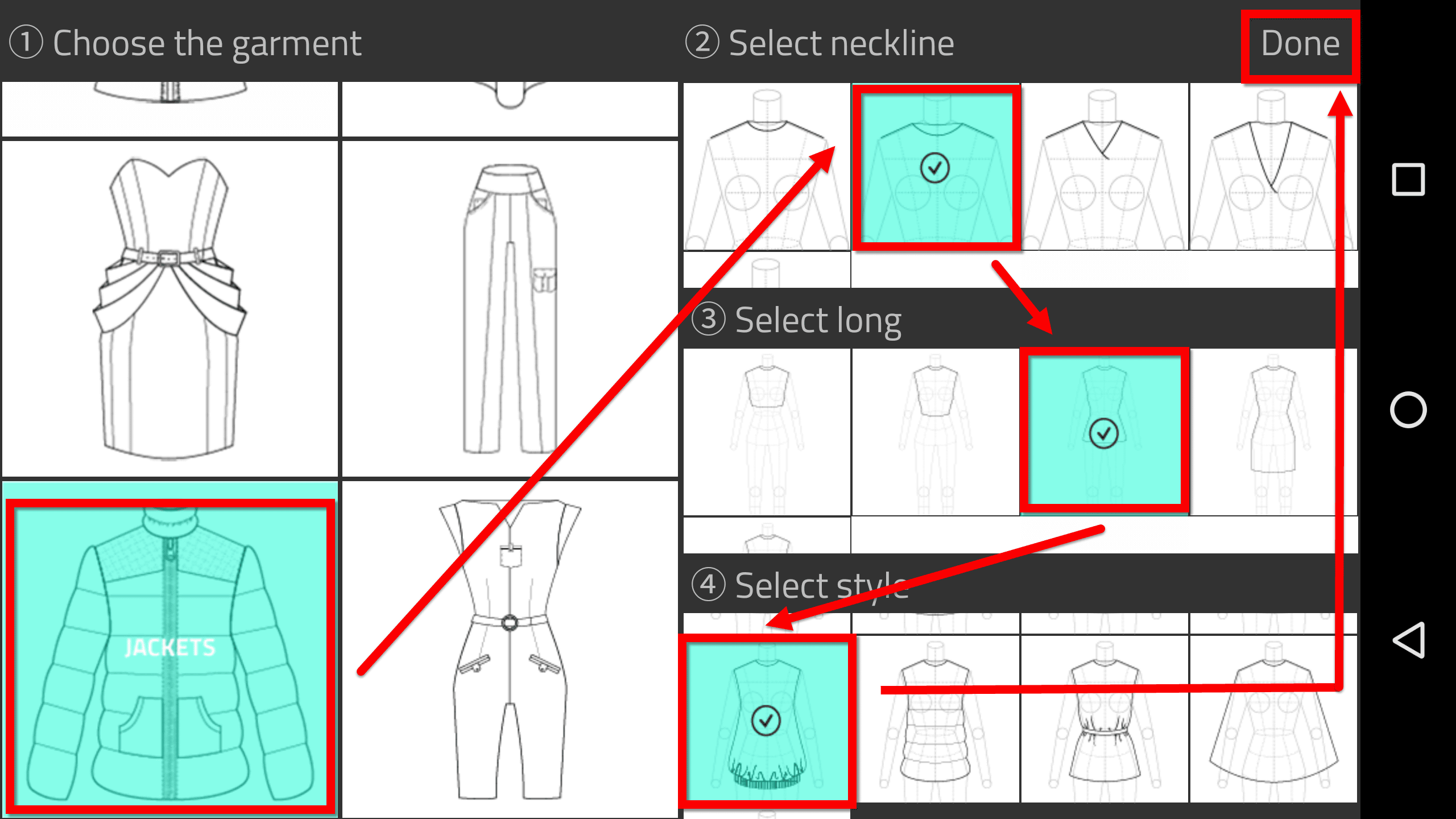 タップするだけで1000通り以上の服をデザインできて衣装のアイデアを練る時に最適な Fashion Design Flat Sketch レビュー Gigazine