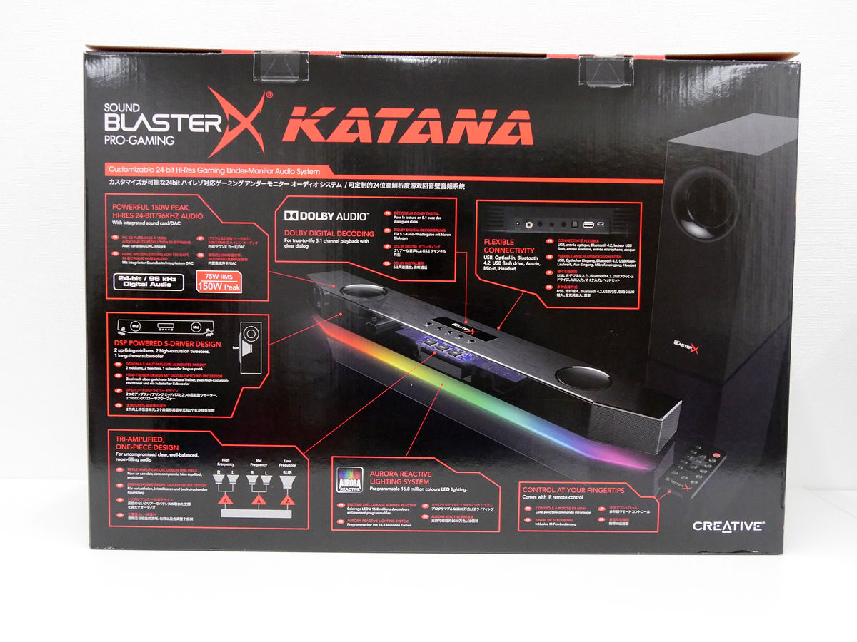 人気商品 Creative Sound BlasterX PC スマホ対応 Katana PS4 Dolby 最大150W出力 TV Digital光  PCスピーカー