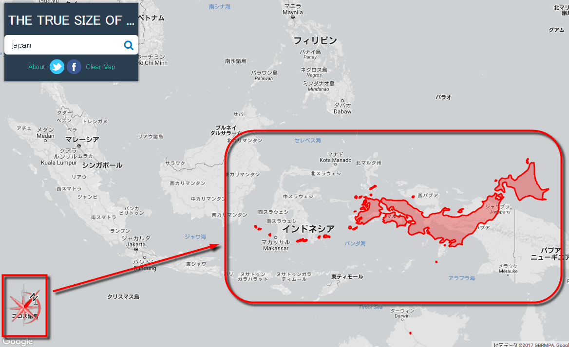 世界の国の本当の大きさを地図上で簡単に比較できる The True Size Of Gigazine