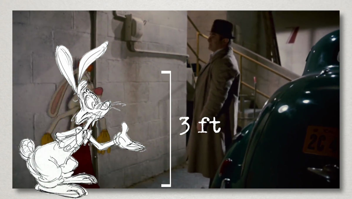 In this scene, Roger Rabbit made an animation that stretched back sticking ...