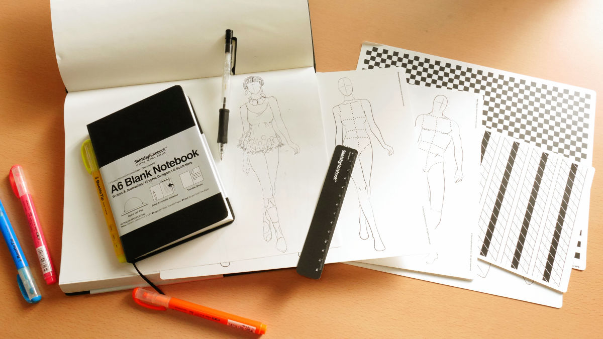 シンプルな無地ノートを方眼紙 罫線 ウェブ ファッションデザイン帳などに変えられるマルチノート Sketchynotebook 新モデルレビュー Gigazine