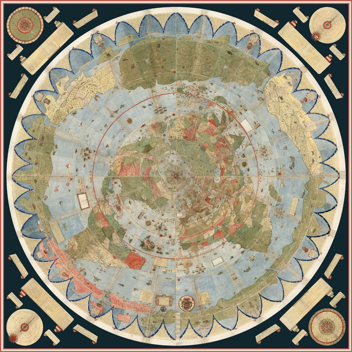 16世紀に作成された当時最大級の世界地図にはユニコーンや人魚 ケンタウロスが描かれている Gigazine