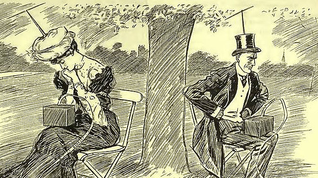 100年前の風刺画には スマホ中毒 の現代人と同じような光景が描かれていた Gigazine