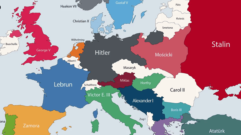 過去2500年のヨーロッパの国々が統治者によってどれだけ領土が変わっ ...