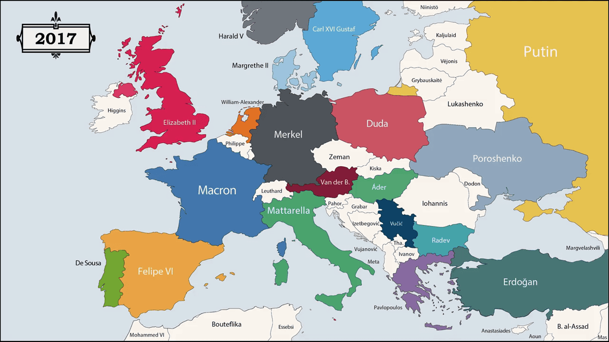 過去2500年のヨーロッパの国々が統治者によってどれだけ領土が変わっ
