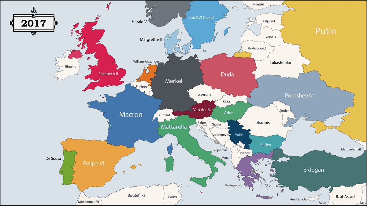 過去2500年のヨーロッパの国々が統治者によってどれだけ領土が変わってきたか一目でわかるムービー Gigazine