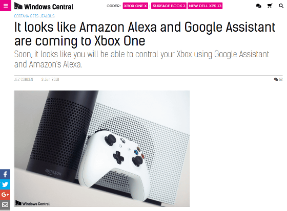 Xbox one s online alexa