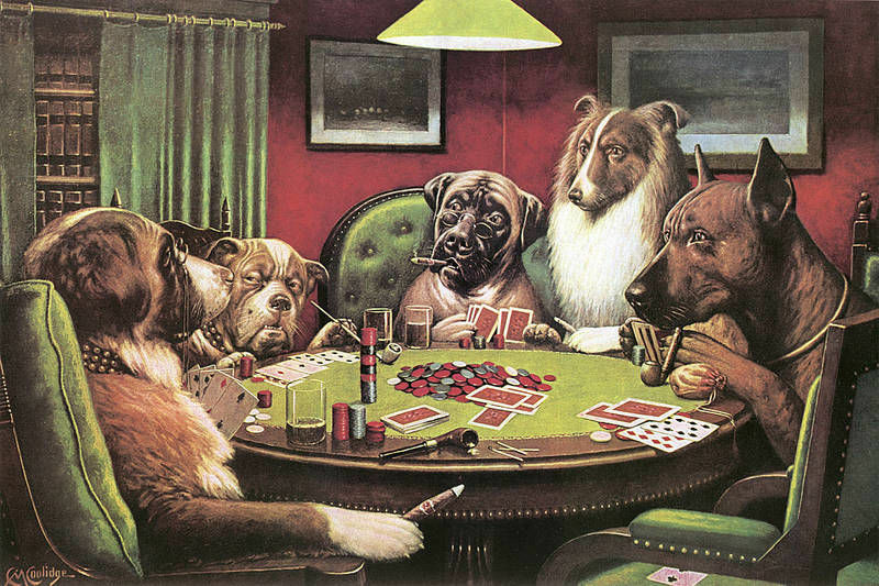 1世紀以上もアメリカ人に愛され続ける絵画 ポーカーをする犬 とは Gigazine