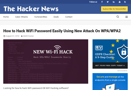 Wpa Wpa2を悪用して最新wi Fiルーターから簡単にパスワードを盗み出す方法 Gigazine