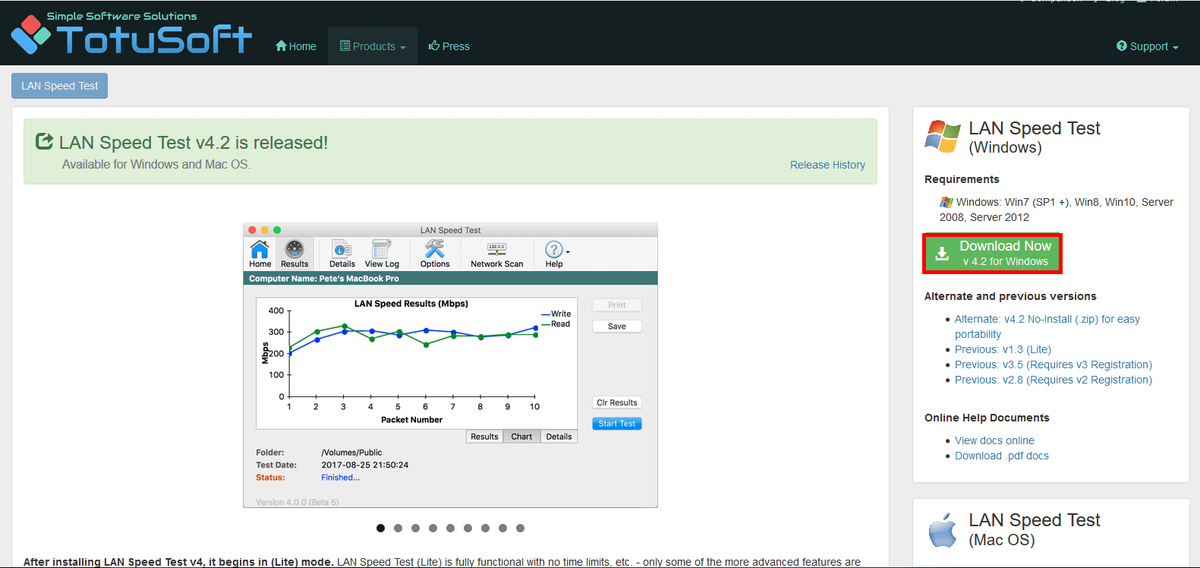 lan speed test software download