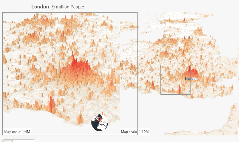 3d地図で世界の人口分布を示した Population Mountains では見えなかったものが見えてくる Gigazine