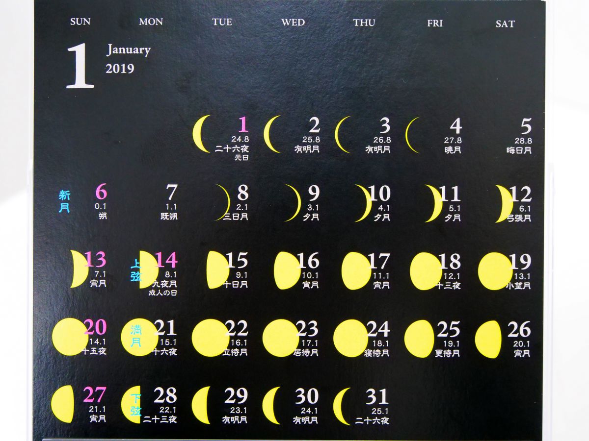 月の満ち欠けと月齢が一目で分かるシンプルでスタイリッシュな 月齢カレンダー レビュー Gigazine