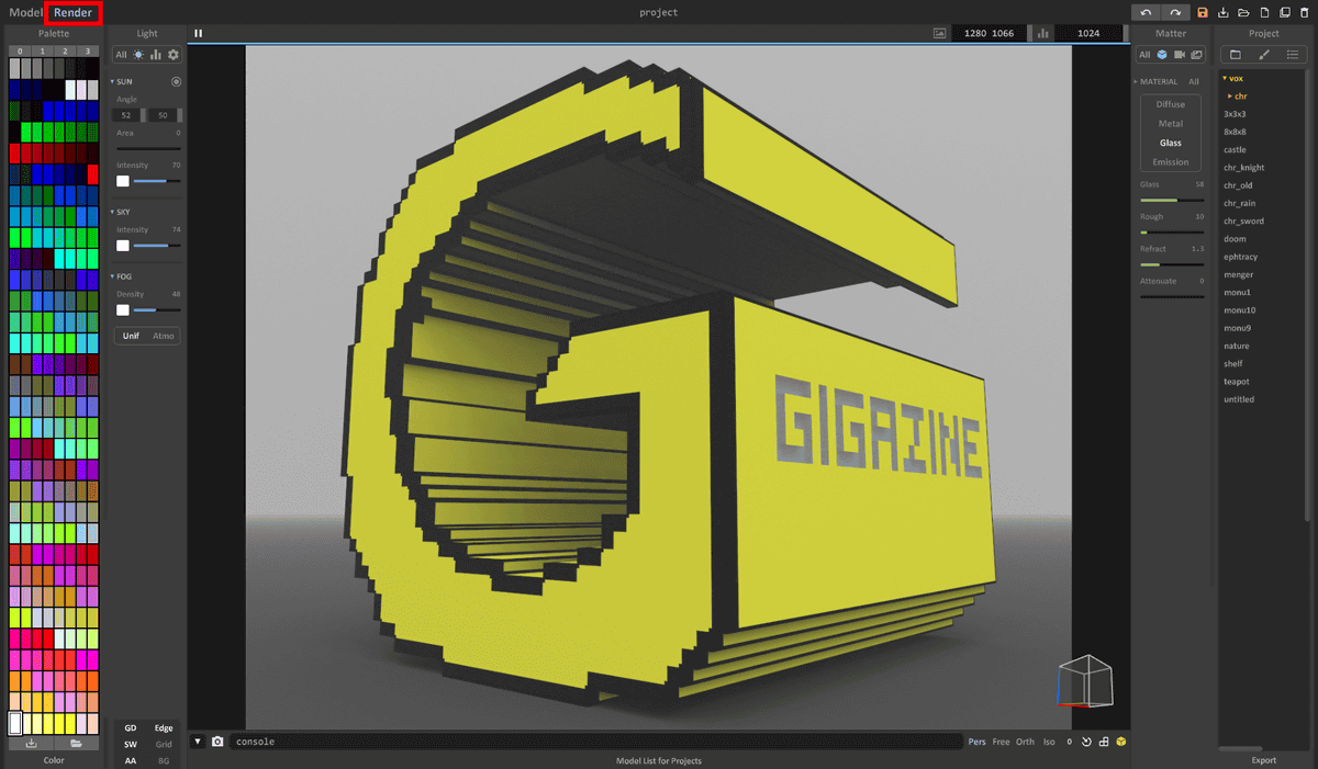 無料で初心者でも簡単にマイクラのような3dドット絵を描くことができる Magicavoxel Gigazine