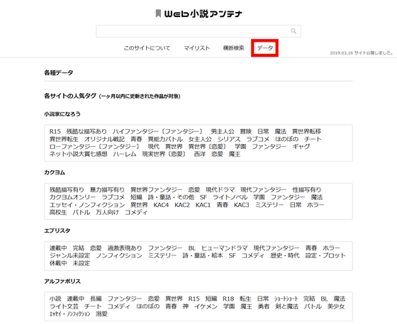 ネット上で無料で読める小説 ラノベの更新情報がまとめてチェックできる Web小説アンテナ Gigazine