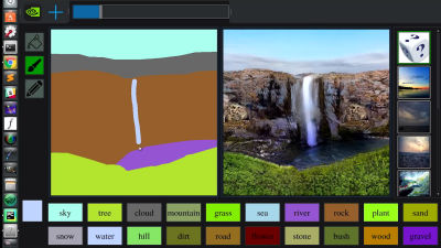 落書きをリアルな風景写真にリアルタイムで変換できる驚異的なお絵かき技術  「GauGAN」をNVIDIAが発表