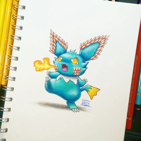 もしもあのポケモンのタイプが違ったら をアーティストがお絵描きで表現 Gigazine