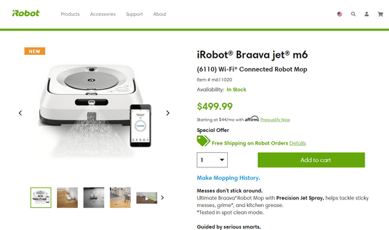 iRobot Braava Jet m6 6110 WiFi Robot Mop 