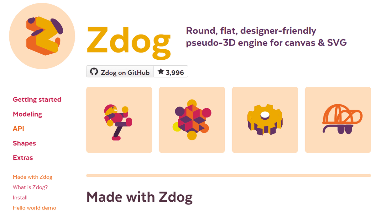 Download 3d Engine Zdog For Browser That Can Simulate Stylish Flat Design In 3d Gigazine