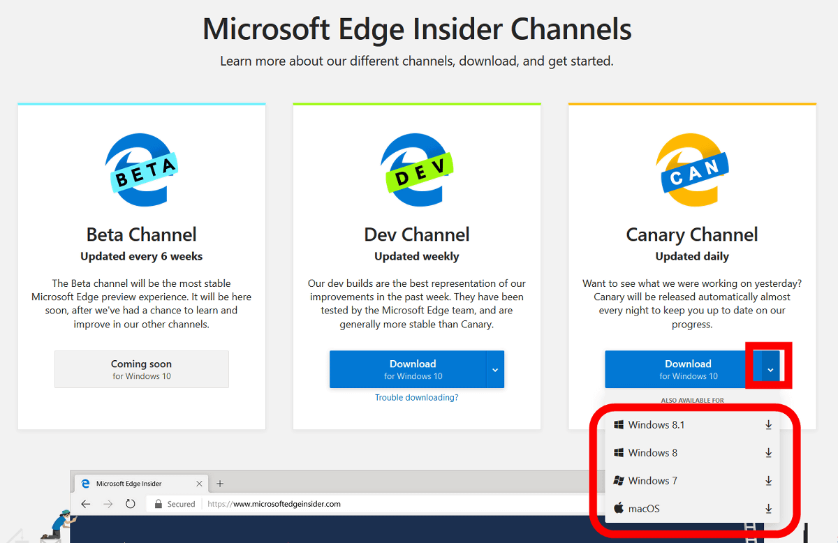 Introducing Microsoft Edge preview builds for Windows 7, Windows 8, and  Windows 8.1 - Microsoft Edge Blog
