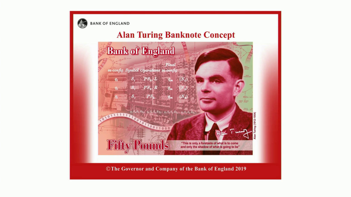 天才数学者アラン チューリングが新50ポンド紙幣の肖像に Gigazine