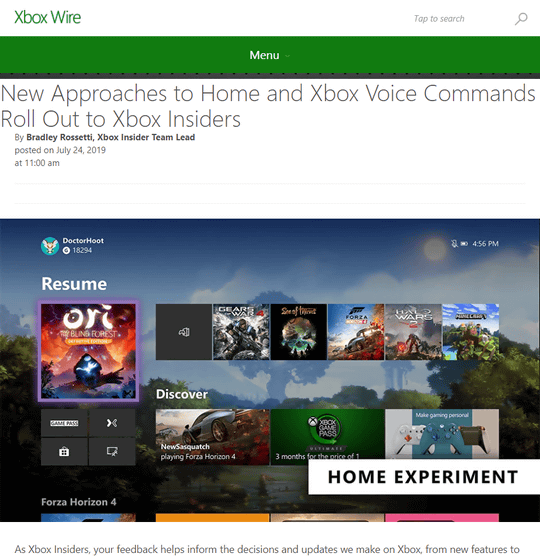 new xbox one dashboard 2019