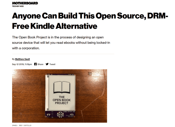 Amazonや楽天に振り回されない自由な電子書籍リーダーの開発プロジェクトが進行中 Gigazine