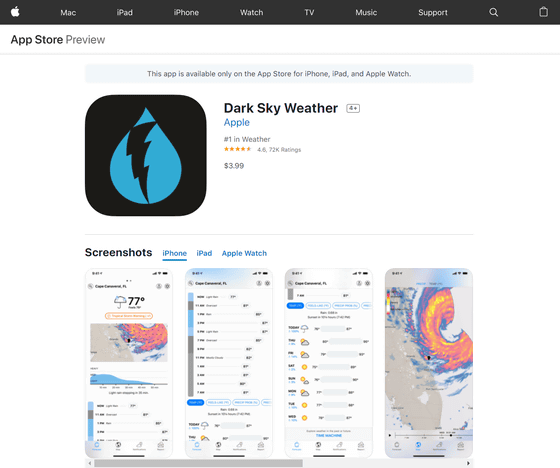 Apple Acquires Popular Weather Application Dark Sky Api And
