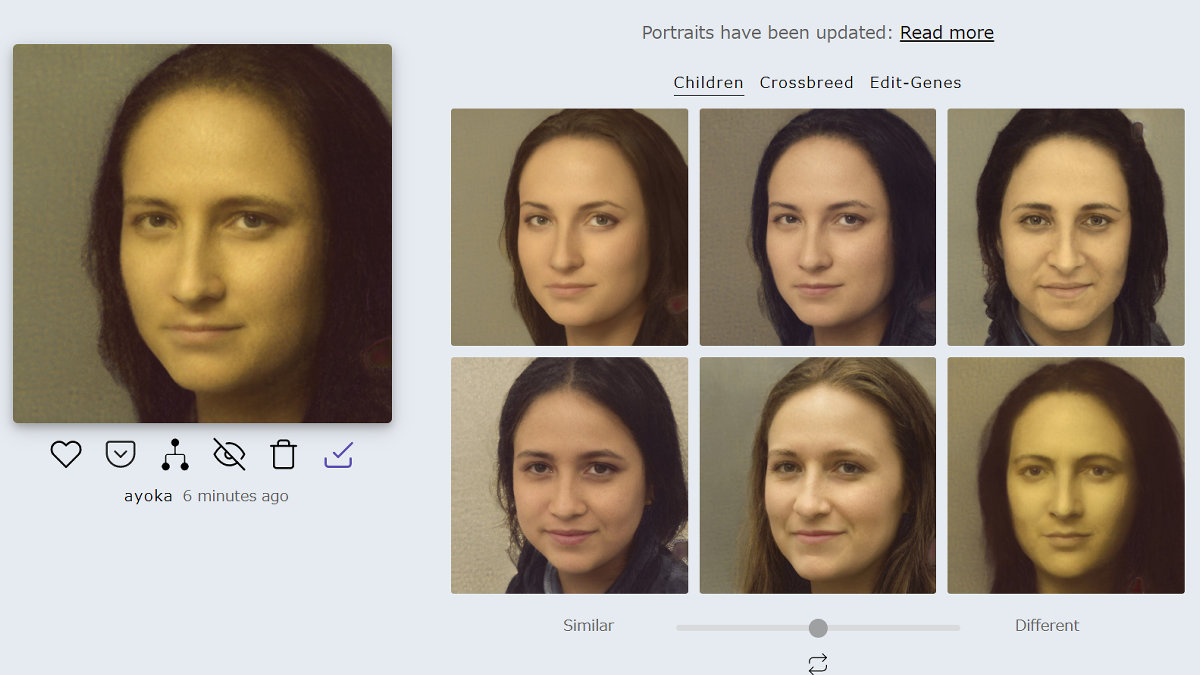 I tried using 'Art breeder' which AI automatically creates 'existing look- alike' from one photo - GIGAZINE