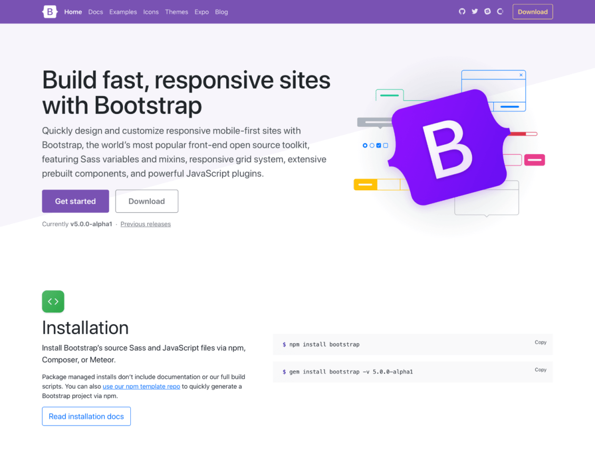 Bootstrap 5 のアルファ版がリリース 脱jqueryやcssカスタムプロパティの強化など Gigazine