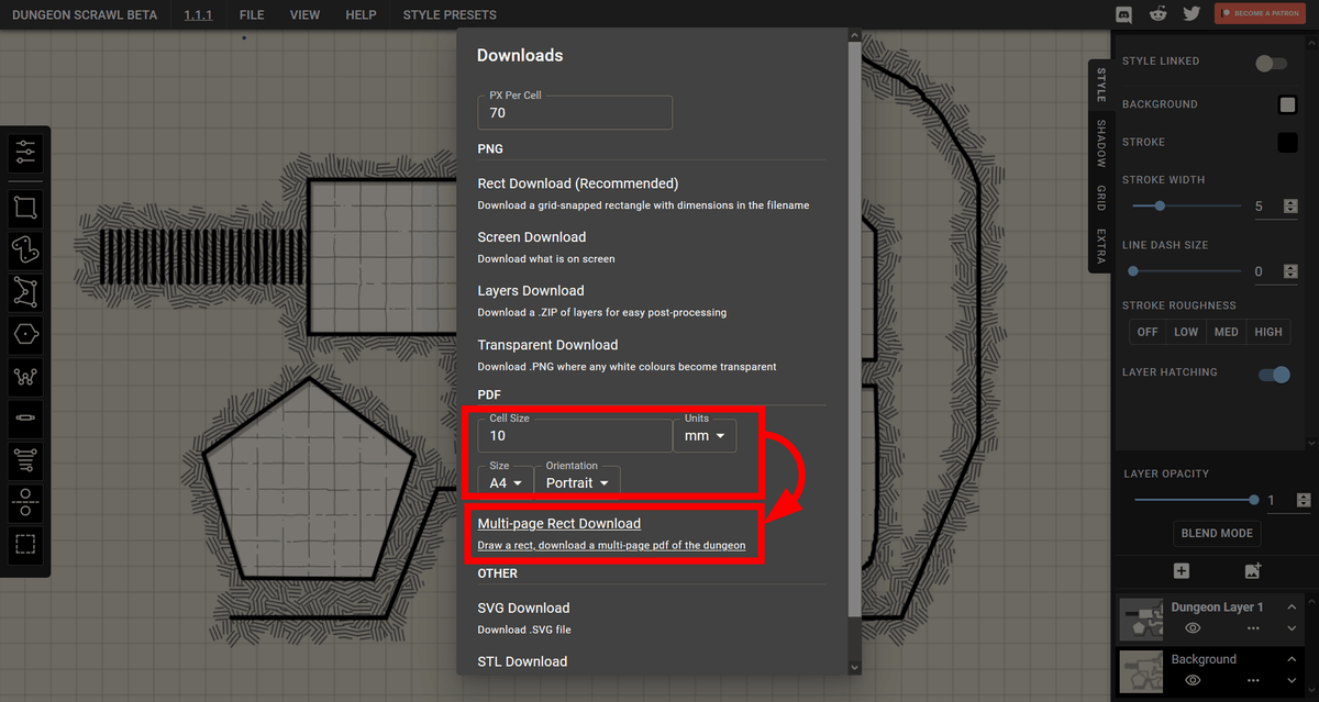 無料でゲーム用のダンジョンをブラウザ上で簡単に作成できる Dungeon Scrawl Gigazine