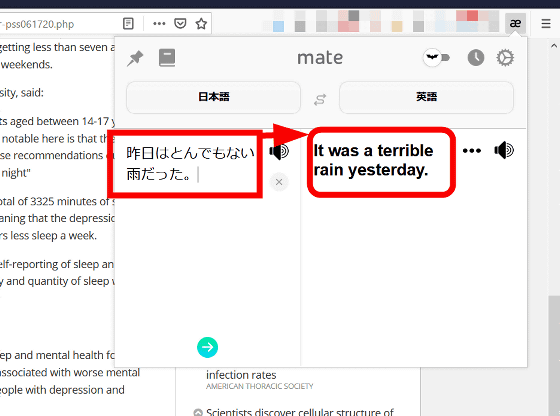 mate translate firefox